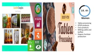 18.4%
Women
• Tablea processing
• OTOP products
• Coco products
• Milking cattle and
buffalo
• Organic Fertilizer
production
 