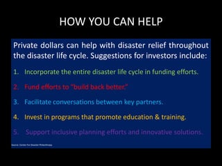 Rethinking the Way We Respond to Disasters