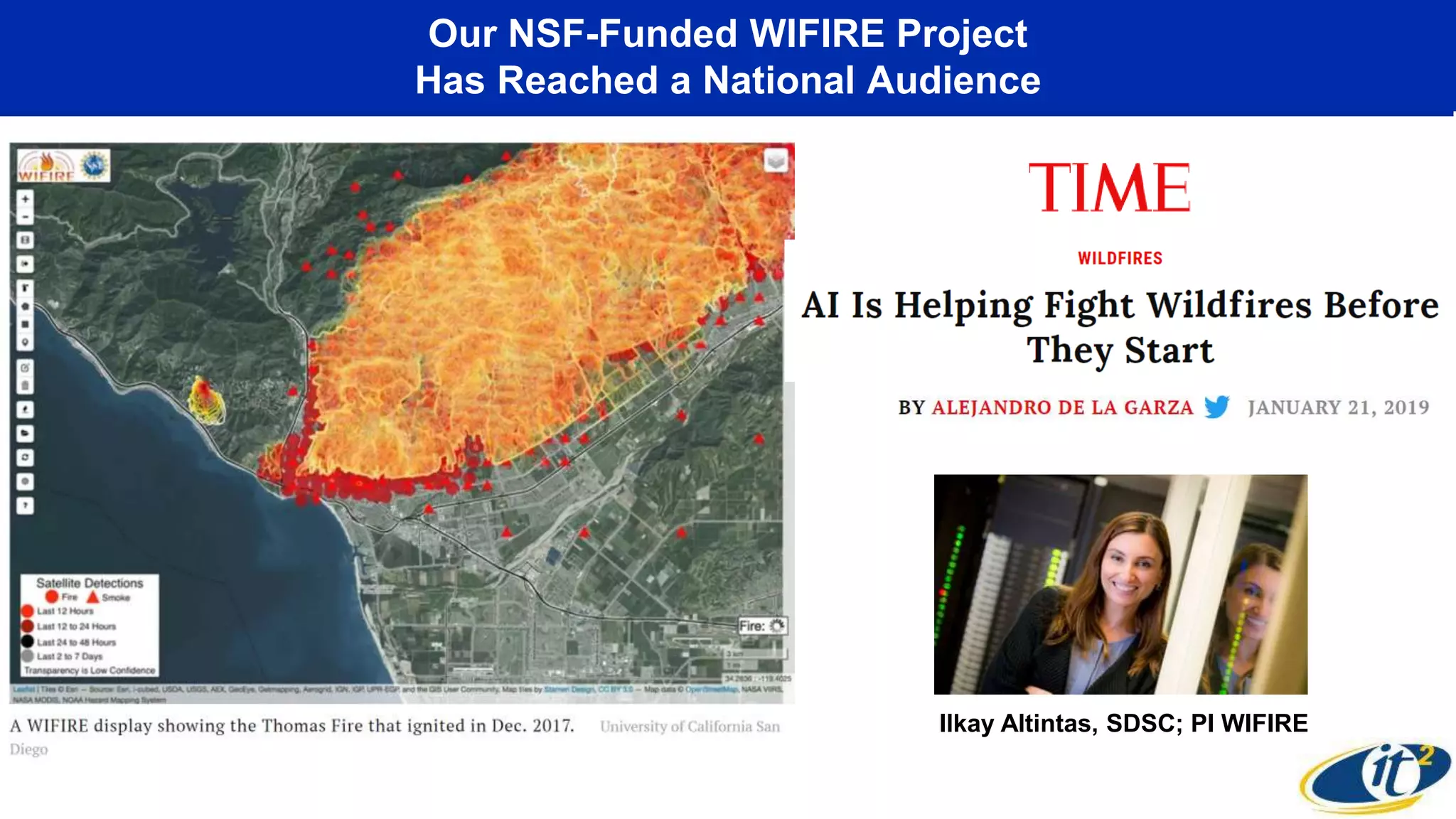 Our NSF-Funded WIFIRE Project
Has Reached a National Audience
Ilkay Altintas, SDSC; PI WIFIRE
 