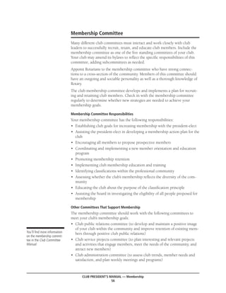 Club Committee Introduction Design Rotary club president's manual | PDF
