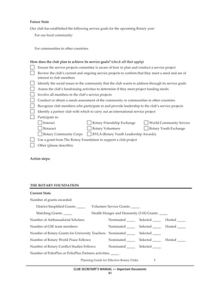 Rotary Project Forms Rotary club secretary's manual | PDF