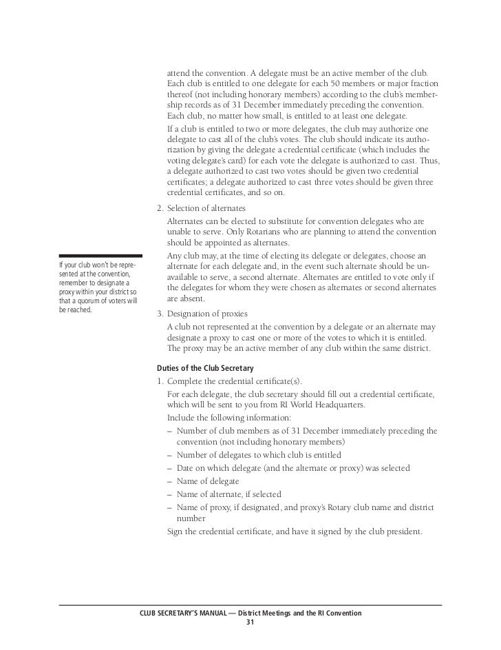 Rotary club secretary's manual
