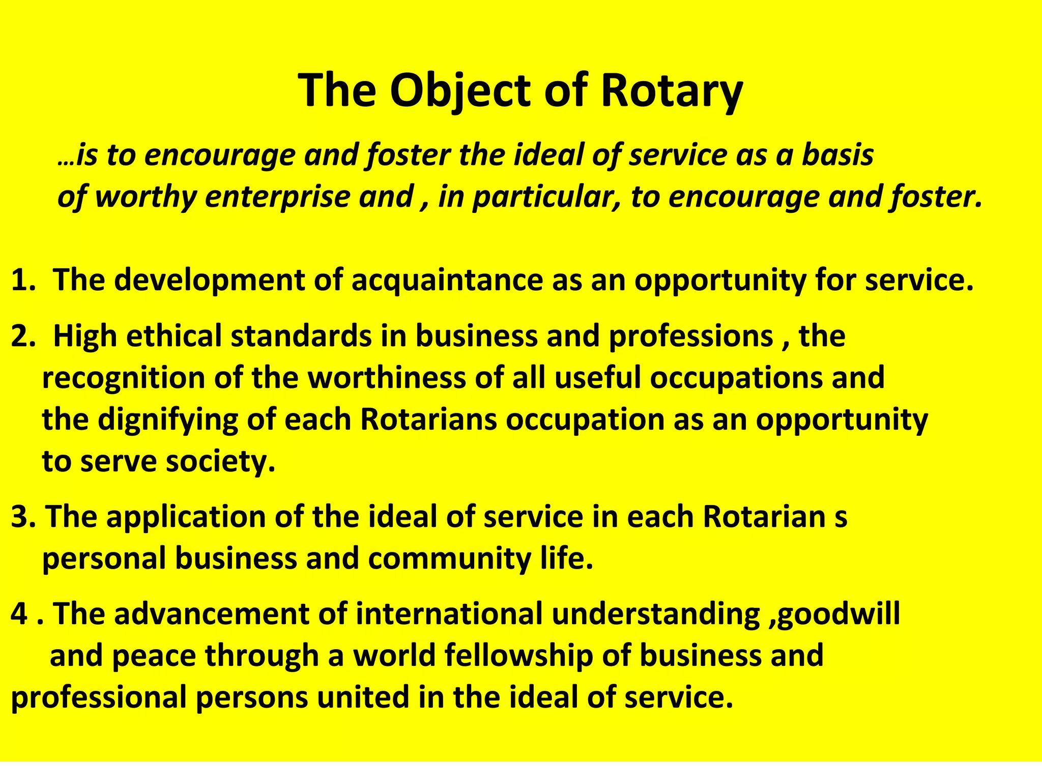 Bringing Vocational Service to Life: Rotary Code of Conduct | PPT