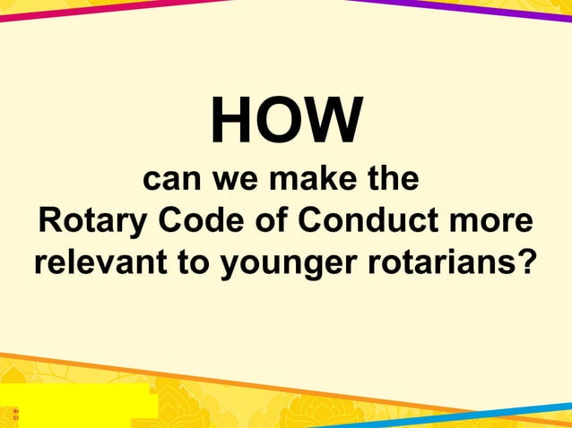 Bringing Vocational Service to Life: Rotary Code of Conduct | PPT