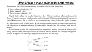 Effect of blade shape on impeller performance
 