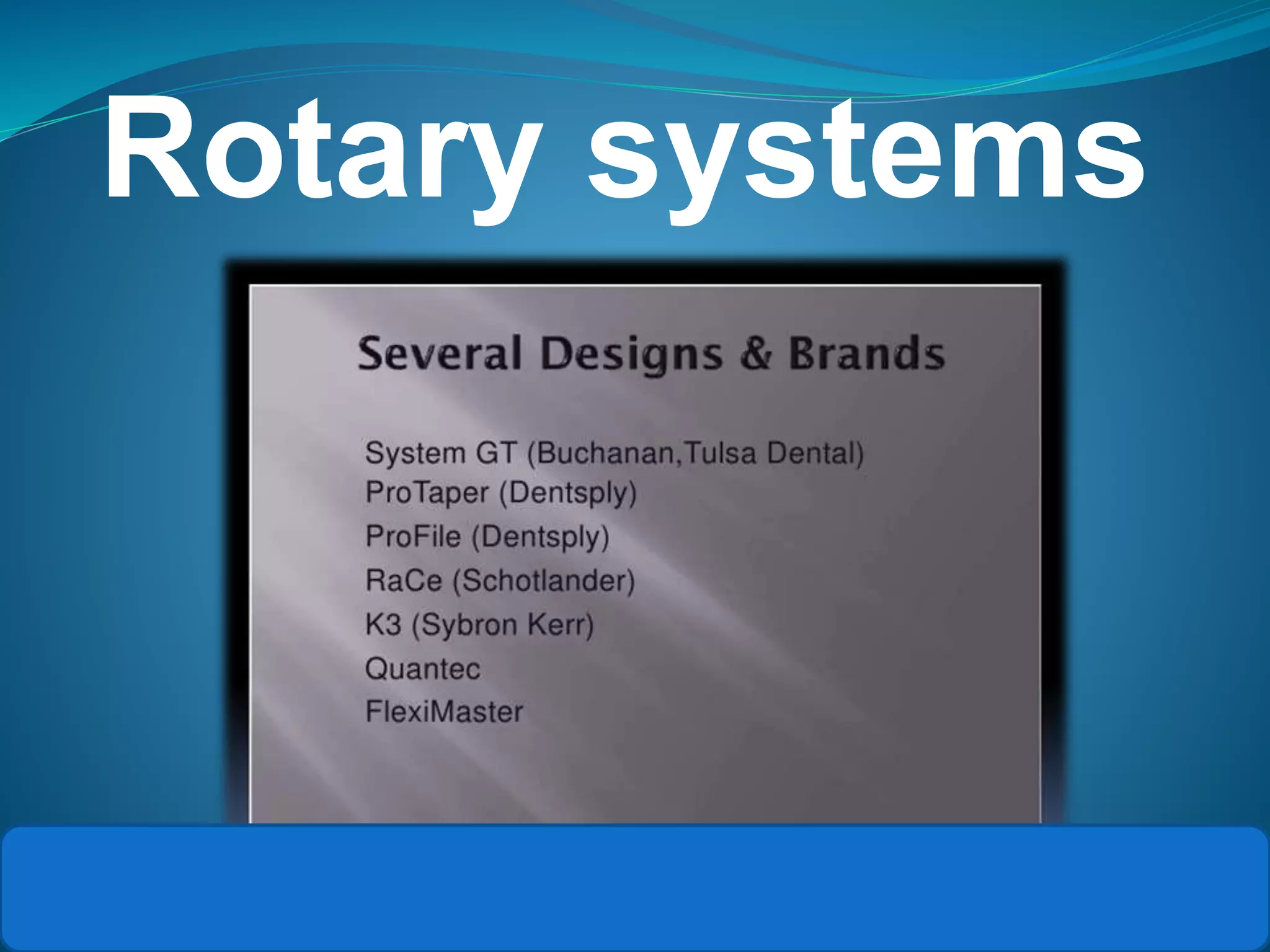 Rotary systems
 