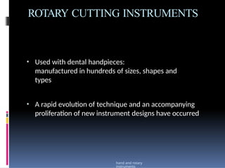 rotary instruments in conservative dentistry and endodontics | PPTX