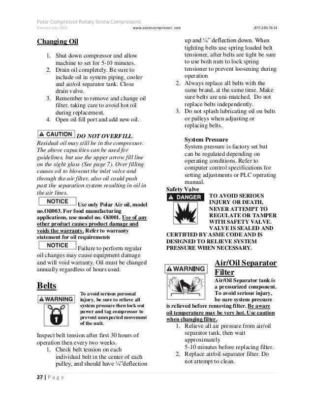 Compair Compressor L18 User Manual Compair Compressor L18 User Manual