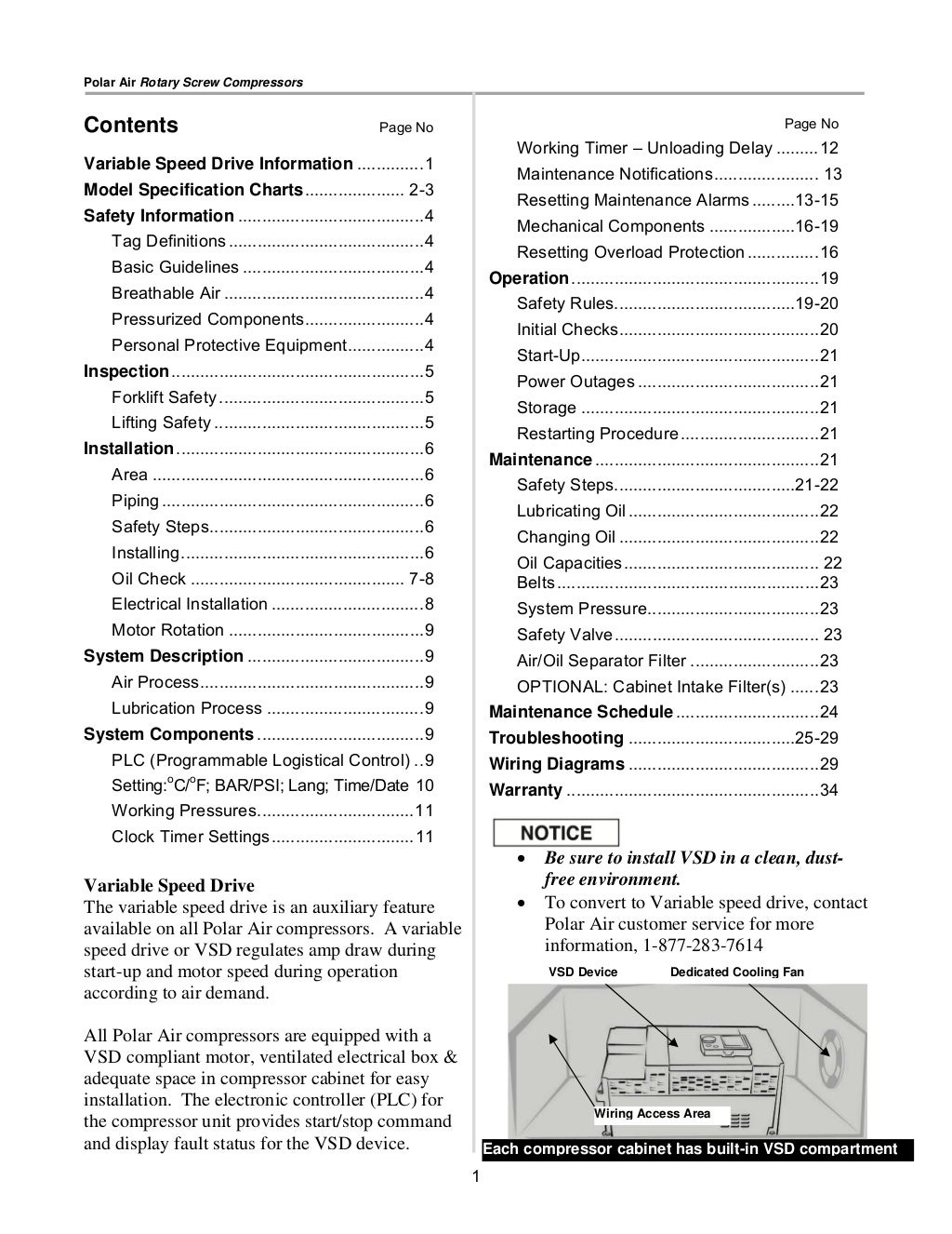 Rotary Screw Compressors Operating Instructions Manual