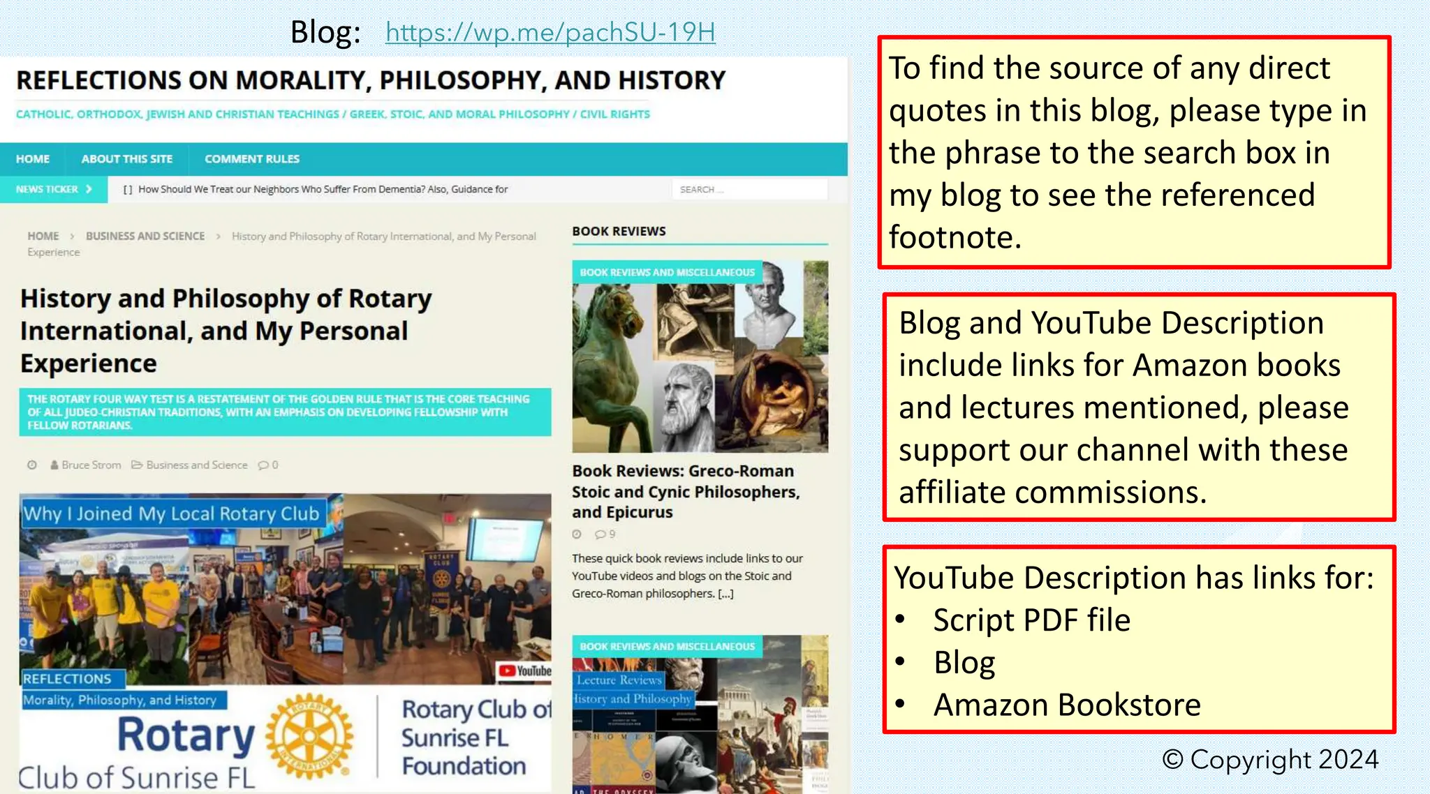 To find the source of any direct
quotes in this blog, please type in
the phrase to the search box in
my blog to see the referenced
footnote.
YouTube Description has links for:
• Script PDF file
• Blog
• Amazon Bookstore
© Copyright 2024
Blog and YouTube Description
include links for Amazon books
and lectures mentioned, please
support our channel with these
affiliate commissions.
Blog: https://wp.me/pachSU-19H
 