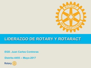 LIDERAZGO DE ROTARY Y ROTARACTLIDERAZGO DE ROTARY Y ROTARACT
EGD. Juan Carlos Contreras
Distrito-4455 -- Mayo-2017
 