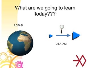 What are we going to learn
today???
ROTASI
DILATASI
 