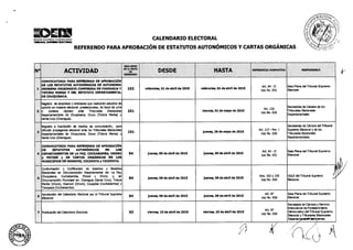 Calendario electoral para los referendos autonómicos en Bolivia 