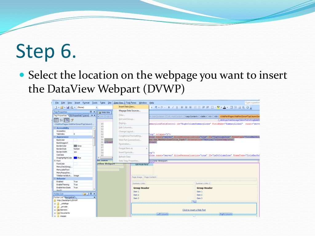 Rotating Banner In SharePoint With A DataView Webpart