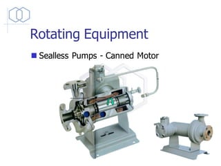 Rotating Equipment
◼ Sealless Pumps - Canned Motor
 