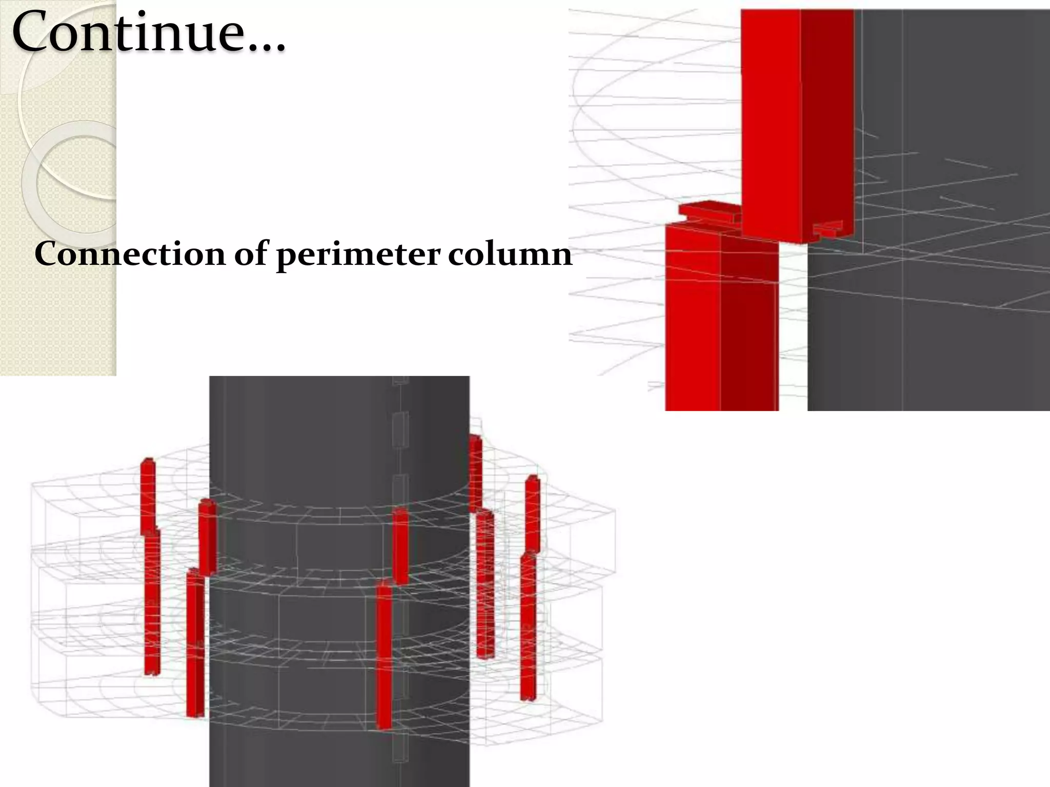 Continue…
Connection of perimeter column
 