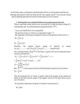 ROTATION OF RIGID BODIES | DOCX