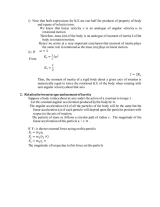 ROTATION OF RIGID BODIES | DOCX