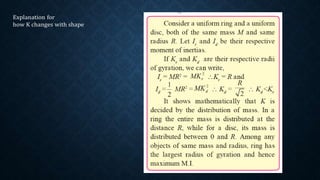 Explanation for
how K changes with shape
 