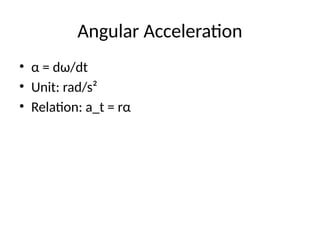 Comprehensive Overview of Rotational Motion: Angular Quantities, Torque ...
