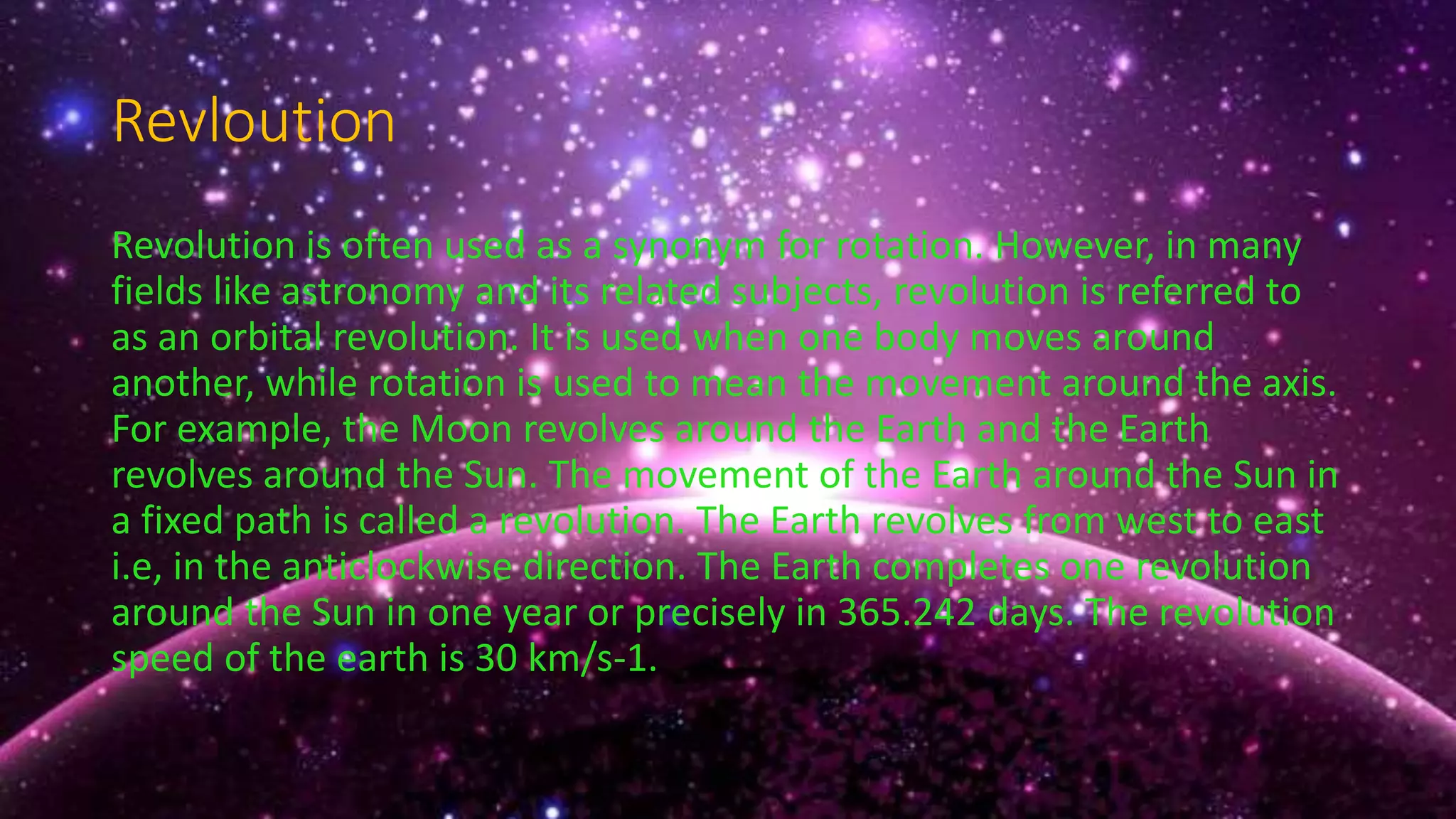 Rotation and revloution | PPT