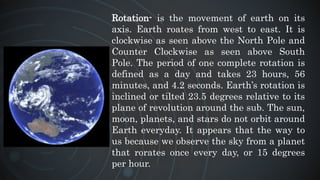 rotation and revolution powepoint presentation for grade 6 | PPTX