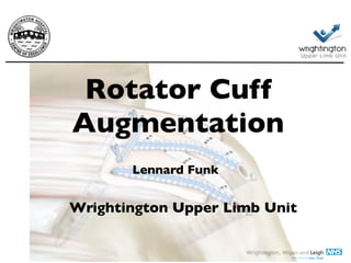 Rotator Cuf
f

Augmentation
Lennard Funk
Wrightington Upper Limb Unit
 
