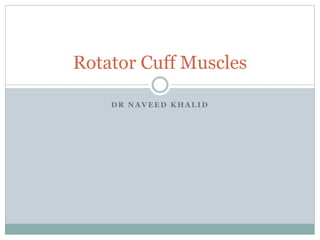 D R N A V E E D K H A L I D
Rotator Cuff Muscles
 