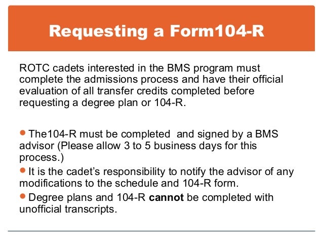bms information for rotc students 104r rotc form