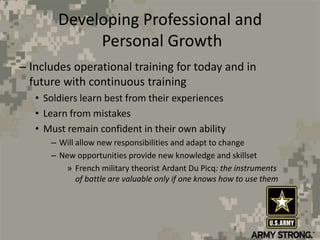 Army leadership and developing others | PPTX