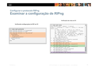 Configurar o protocolo RIPng
Examinar a configuração de RIPng
33
Presentation_ID © 2014 Cisco Systems, Inc. Todos os direitos reservados. Cisco Confidencial
 