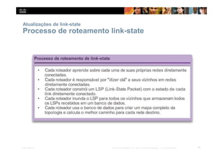 Atualizações de link-state
Processo de roteamento link-state
38
Presentation_ID © 2014 Cisco Systems, Inc. Todos os direitos reservados. Cisco Confidencial
 