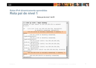 Rotas IPv4 dinamicamente aprendidas
Rota pai de nível 1
57
Presentation_ID © 2014 Cisco Systems, Inc. Todos os direitos reservados. Cisco Confidencial
 