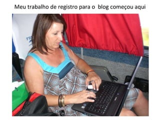 Meu trabalho de registro para o  blog começou aqui 