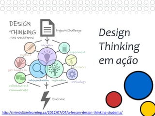 Design
Thinking
em ação
http://mindsharelearning.ca/2012/07/04/a-lesson-design-thinking-students/
 