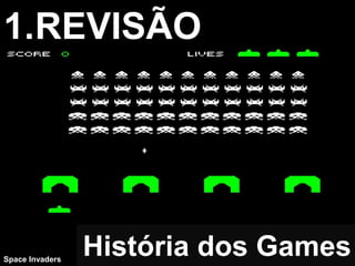1.REVISÃO
História dos Games
Space Invaders
 