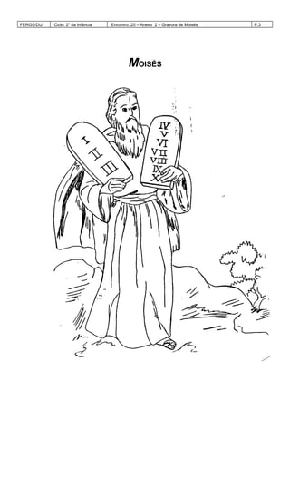 FERGS/DIJ Ciclo: 2º da Infância Encontro: 20 – Anexo 2 – Gravura de Moisés P.3
MOISÉS
 