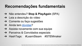 ➔ Não entendeu? Stop & PlayAgain (SPA)
➔ Leia a descrição do vídeo
➔ Comente ou faça sugestões
➔ Ainda tem dúvidas?
➔ Assista novamente com sua equipe
➔ Parceiros & Convidados especiais
➔ HashTags: #LearnSteam #STEMmaker
Recomendações fundamentais
#stem #steam #sthem #pbl #diy #tutoria #mentoria #LearnCast #learnSteam #gp #spacetrip4us #bloodhoudhubsp #ProfessorSTEM #mentor #manoelbelem.pro #empreendedorismo #STEMmaker
 