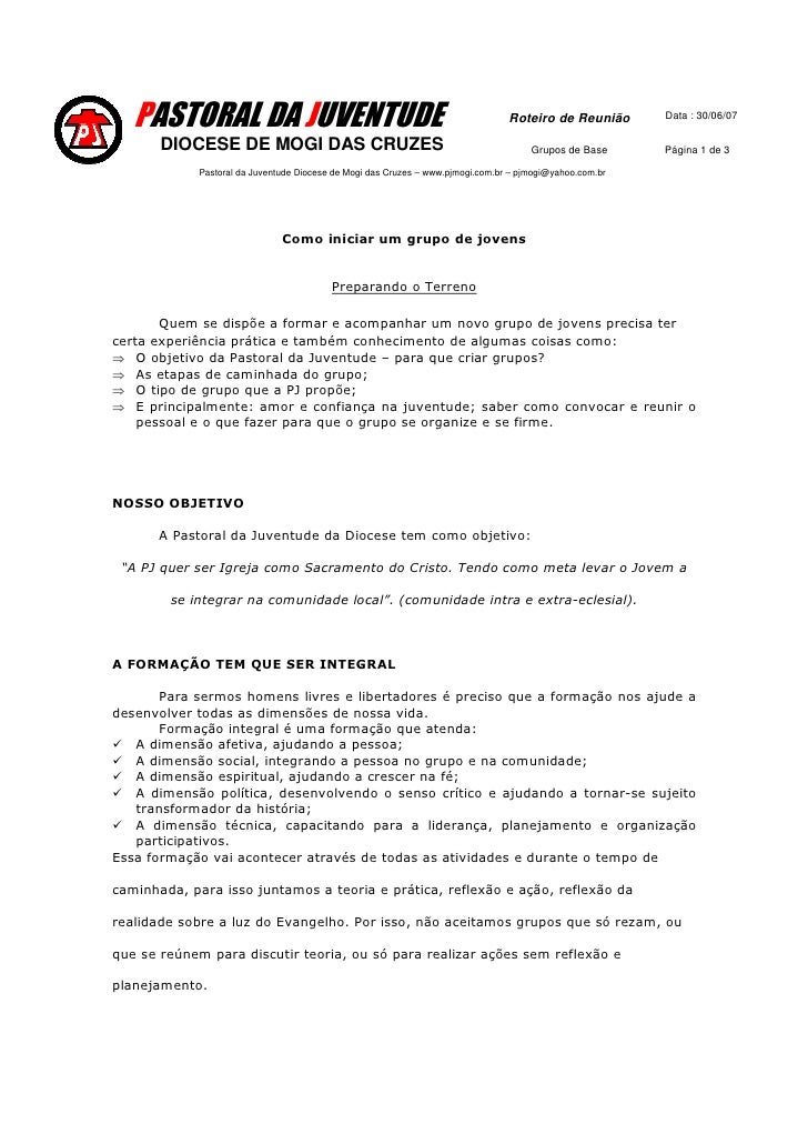 PASTORAL DA JUVENTUDE                                                                                  Data : 30/06/07
   ...