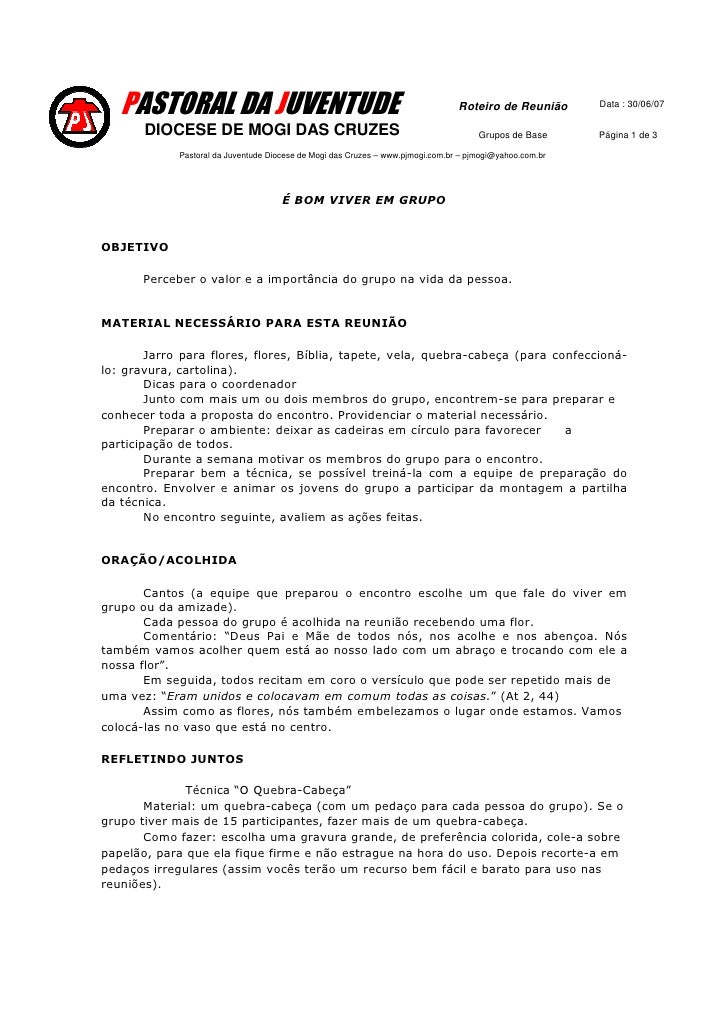 PASTORAL DA JUVENTUDE                                                                                  Data : 30/06/07
   ...