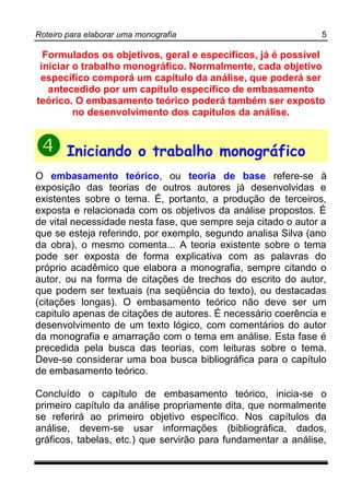 Roteiro para elaborar monografias | PDF