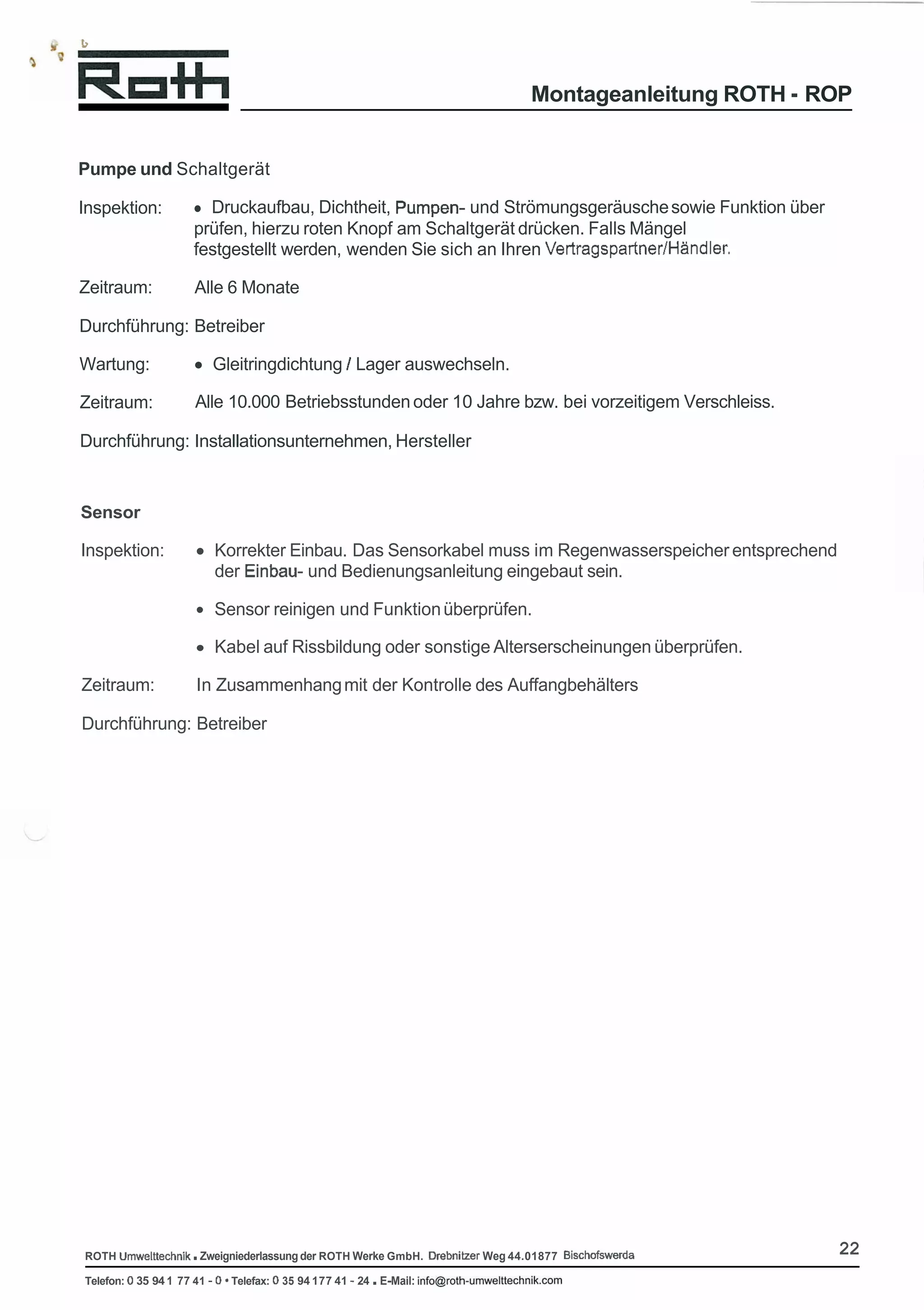 RW Installation Manual, Deutsch Ocr