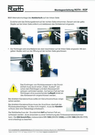 RW Installation Manual, Deutsch Ocr