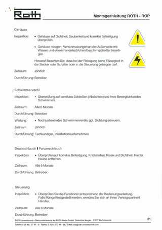 RW Installation Manual, Deutsch Ocr