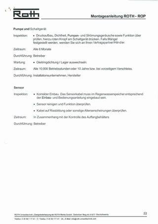 RW Installation Manual, Deutsch Ocr