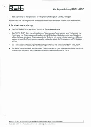 RW Installation Manual, Deutsch Ocr