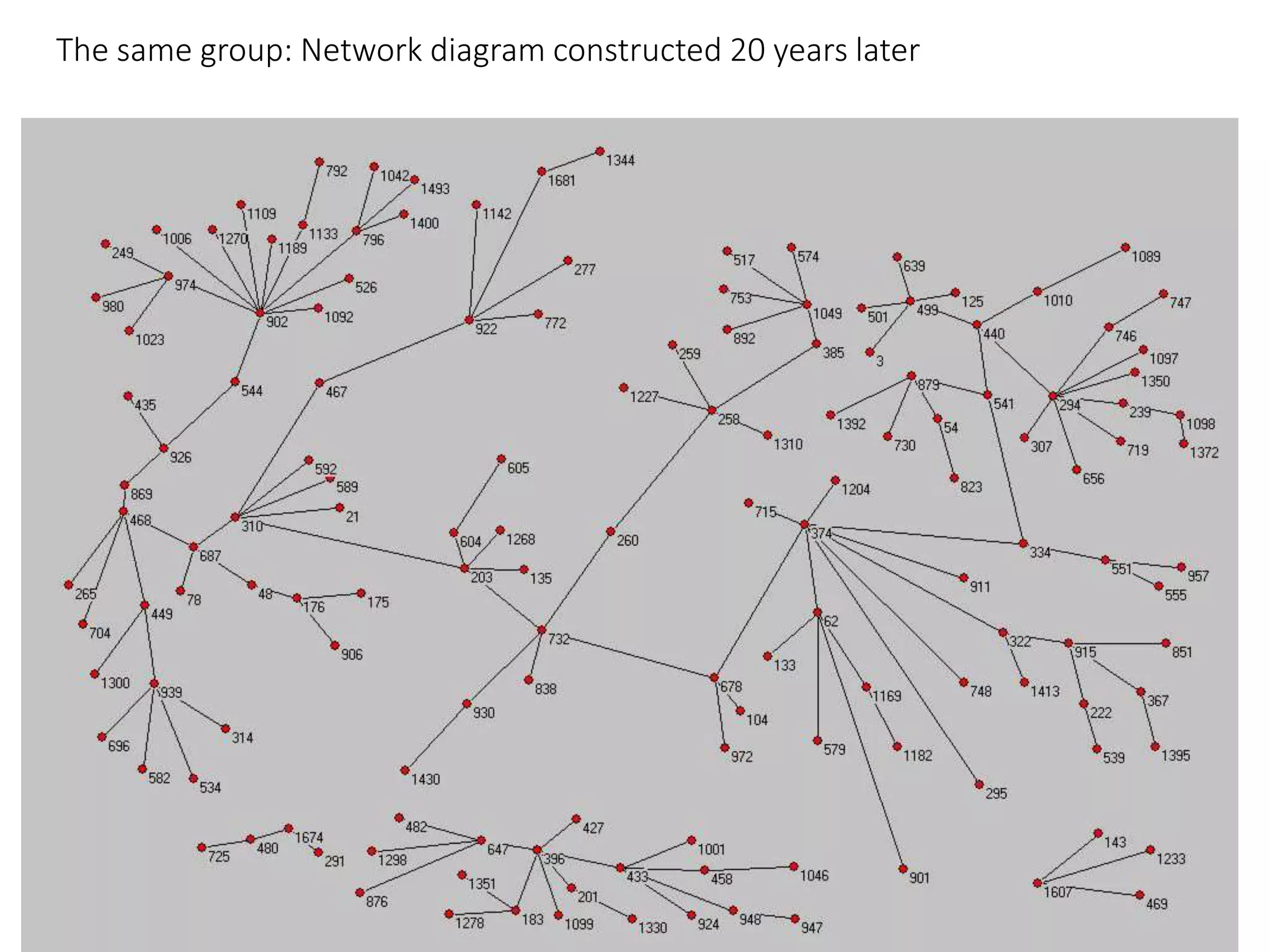 The same group: Network diagram constructed 20 years later
 