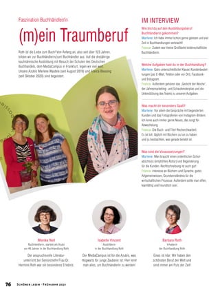 76 Schöner lesen · Frühjahr 2021
 