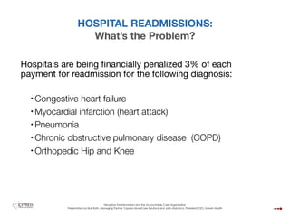 DEVELOPING A STRATEGY TO
REDUCE READMISSIONS
 