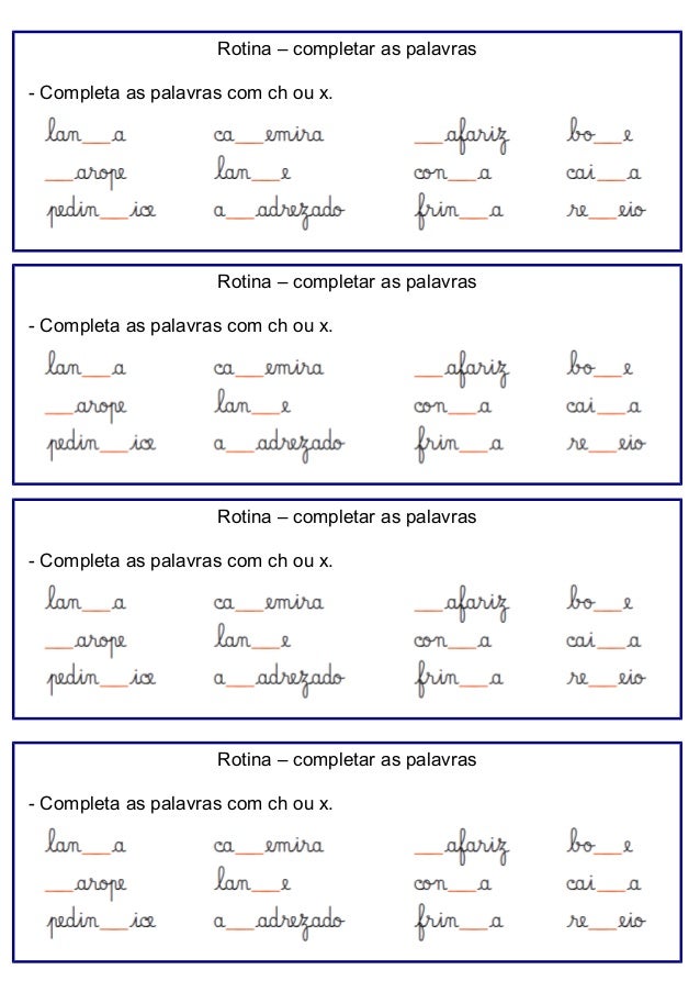 Rotina completar palavras 2 Rotina completar palavras 2